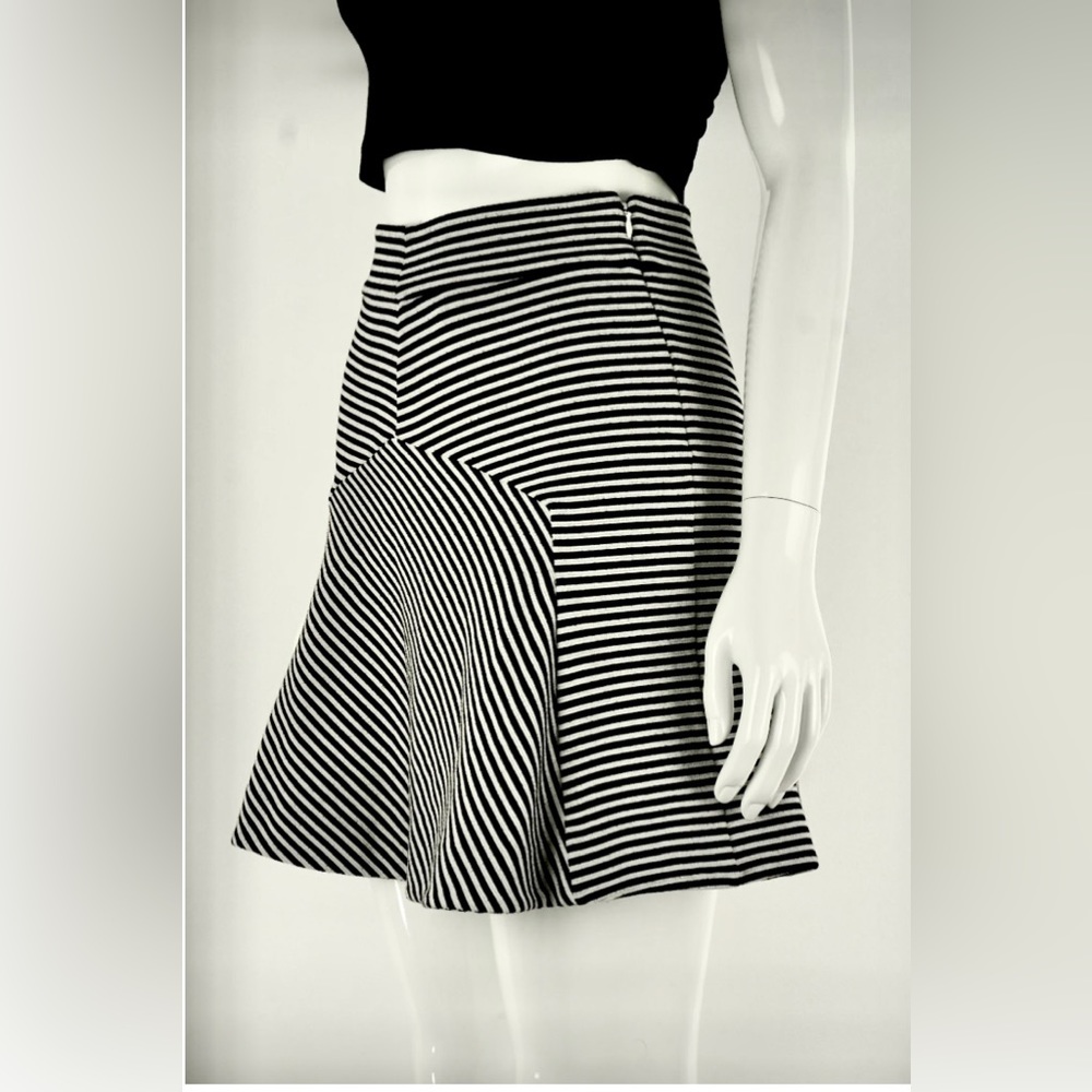 Express Black and White Stripped Mini Skirt, Size 2